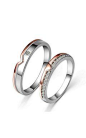 Sterling Silver and Cubic Zirconia Featuring Couple Engagement Rings: 