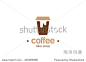 Coffee take away paper cup Logo design vector template Negative space style.
Coffee-shop Logotype concept icon.