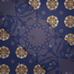外观体面的名片，深蓝色与抽象的黄金图案为您的品牌。