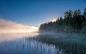 General 1920x1200 landscape nature lake mist sunrise forest water reeds trees Russia