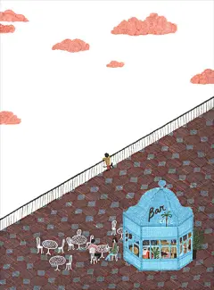 #云朵分享# 插画师 Violeta Lopiz 笔下各种各样的建筑物和人。

在插画里，建筑物经常被当做背景、场景，而 Violeta Lopiz 这组作品，直接用建筑分割画面空间，形成了一些独特而有趣的构图，值得学习哦~ ​​​​