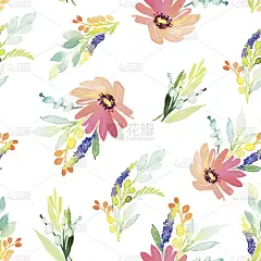 水彩花朵图案