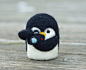 Needle Felted Penguin - Holding Camera 