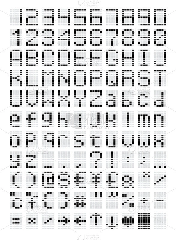 像素led字体，字母和数字素材-花瓣网