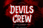 Devils Crew万圣节恐怖粗犷摇滚音乐节logo海报标题手写英文字体
