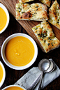 Butternut Squash + Cider Soup served with Rosemary + Sage Flatbread @ Alexandra’s Kitchen