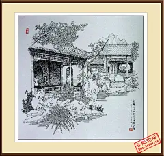 钢笔手绘 江南园林 - http://blog.163.com/ - 雨打浮萍