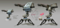 Turret Styles, Hethe Srodawa : Low tech and high tech turrets from the game Defiance. I tried to give these a personality in their animation.