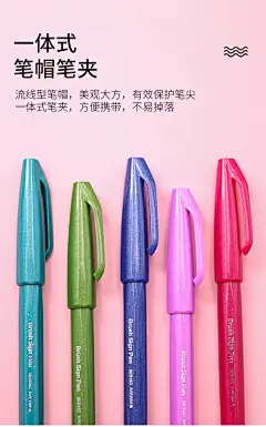 【派通SES15C-D2X】派通（Pentel）彩色软头秀丽笔 弹性笔尖水性笔Touch手帐书信贺卡用 SES15C松叶绿【行情 报价 价格 评测】-京东