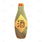 中国风-手绘风酒具-酒瓶