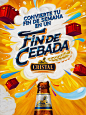 an advertisement for a beer called tinde cebada, with the caption cristae