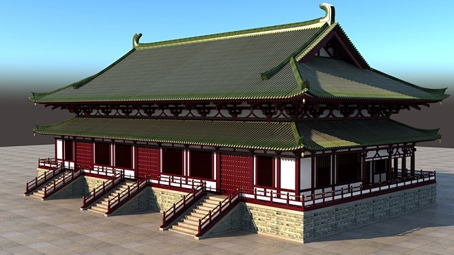 唐代宫殿建筑3d模型