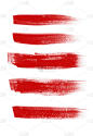 红色手绘描边套刷