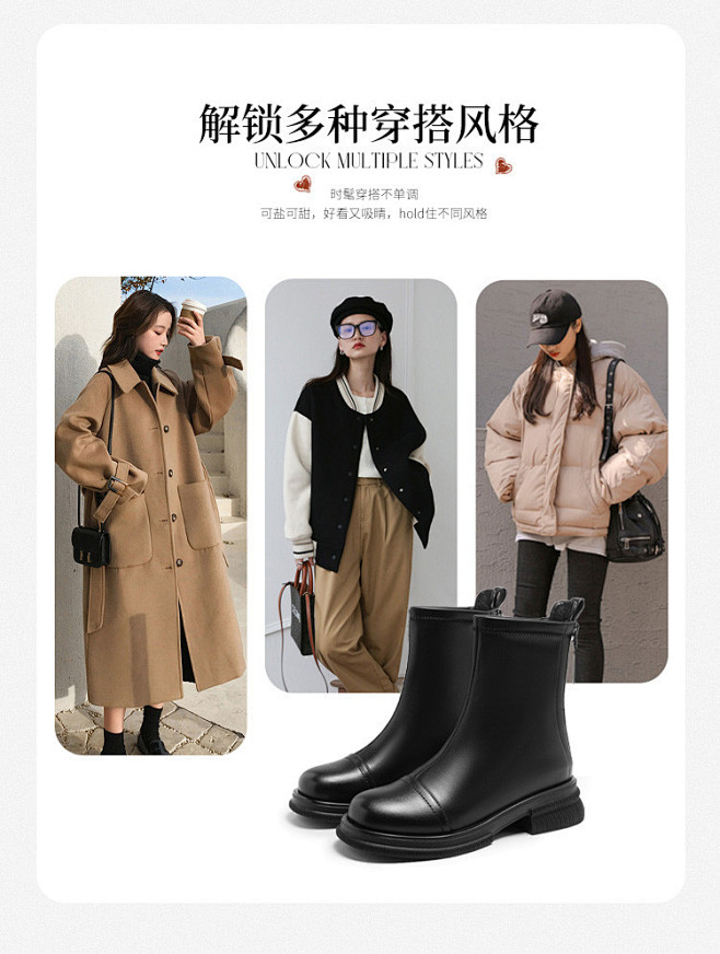 【加绒保暖】红蜻蜓新款女鞋时尚百搭时装靴...