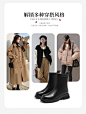 【加绒保暖】红蜻蜓新款女鞋时尚百搭时装靴显瘦靴女增高女短靴子