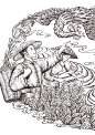 茶叶包装插画 / 版画风格 - 小红书