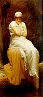 《Seated》 
英国画家弗雷德里克·莱顿（Frederic Leighton）作品欣赏
