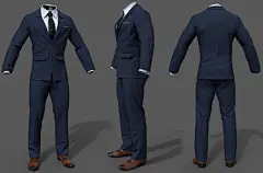 Trendy Looking outfit, Tito Belgrave : Business suit created with Marvelous Designer and textured/rendered in Substance Painter for a recent client.