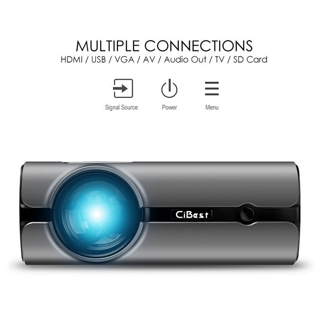 Amazon.com: Projector, CiBest 2000 Lumens Video Projector Multimedia ...