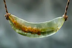 碧绿的古董玉石翡翠摄影图片