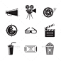 电影院,电影图标集,投影仪,电影——媒体图标Cinema, Movie Icons Set With - Projector, Film - Media Icons3 d相机,电影院,鼓掌,饮料,元素,电影、幻灯片,眼镜,图标,孤立的,休闲,标志,媒体喉舌,电影,多媒体,爆米花,投影仪,卷,形状,显示,符号,地带,象征,票,小号,电视,矢量,视频 3d, camera, cinema, clap, drink, element, film, filmstrip, glasses, icon, isolat