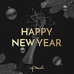 紫宸设计素材黑金圣诞新年电子贺卡开业海报邀请函PSD分层源文件-淘宝网
