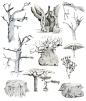 Sketchbook Trees, Christine Kellermann : Some tree studies 
From my sketchbook, arranged digitally.