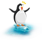 企鹅 可爱小企鹅 站在冰上企鹅 动物 欢呼-222-215 png #素材#