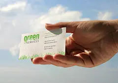 白色底色綠色字體名片