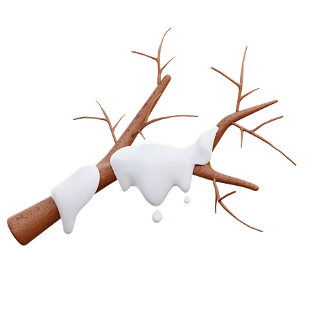 树枝上的雪 3d 图