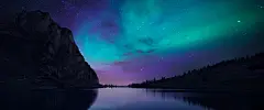 瑞士,湖 ,冰岛,极光,星空,奥罗拉湖的夜晚3440x1440风景壁纸_彼岸图网