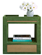 Olin Nightstand  Contemporary, Upholstery  Fabric, Wood, Night Stand by Moises Esquenazi  Associates: