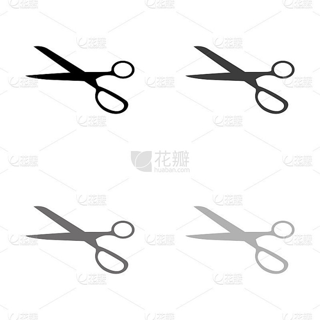 剪刀符号-黑色矢量图标