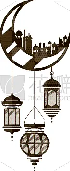 月亮,清真寺,斋月祝福,悬挂的,建筑外部,中东人,黄昏,夜晚,季节,照亮