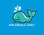 可爱的鲸鱼标志 鲸鱼logo 卡通标志 可爱 喷水 海洋
