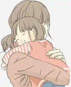 妈妈抱着女儿动漫人物