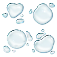 透明水滴插画元素