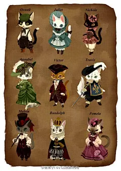 我只是觉得猫很可爱。英国服饰。其实我觉得最具特色的是福尔摩斯的装束吧 #采集大赛#