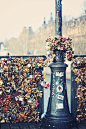 love lock bridge, paris, france: 
