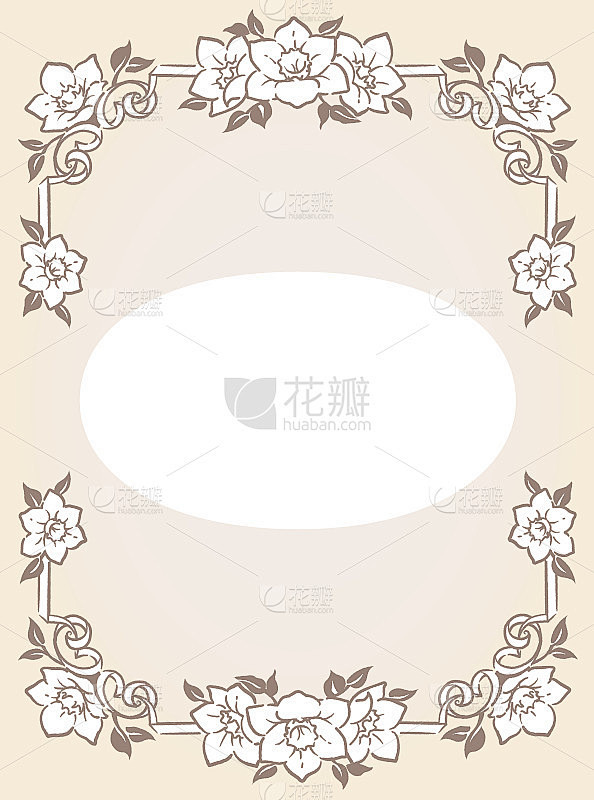 装饰优雅的框架与乌恰里斯百合花在古董和复...