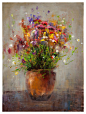 Bassett Mirror Hand-Painted Canvas Copper Vase contemporary-prints-and-posters