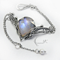 LINTYIEERH -silver , moonstone and pearl(bracelet) by LUNARIEEN