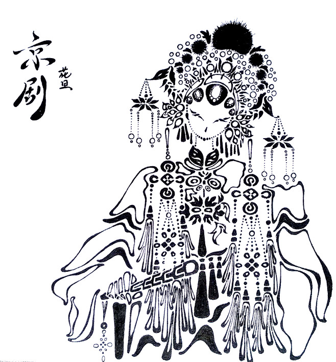 原跃从草鱼菌转采于2020-10-17 18:50:39京剧花旦【画】人体,线稿