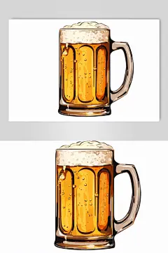 AI数字艺术卡通啤酒酒水插画