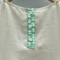 [相对纶]纯棉三角领宽松短袖衬衫复古印花拼色衬衣 2014夏新款 原创 设计 2013