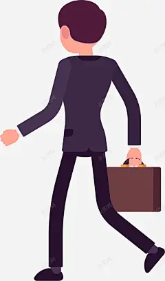 卡通手绘白领人物背影矢量图 设计图片 免费下载 页面网页 平面电商 创意素材