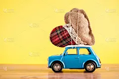 小的,心型,玩具车,40-80年代风格复兴,情人节,前灯,想法,白色,运动,模型