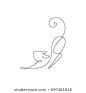 One line design silhouette of cat. hand drawn minimalism style. vector illustration