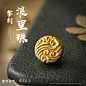 璞饰晶华古法黄金足金999打造手工錾刻富山寿海圆牌DIY海浪纹配件-淘宝网