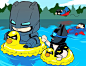 #superbat# twi.@ K0HALOID 玻璃房旁边的水池里 【两对萌物出没中请注意ww ​​​​